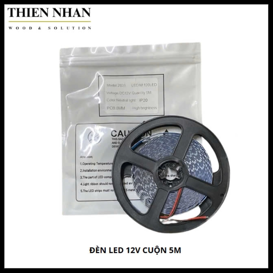 Đèn Led 12V .3000K . 14.4W/M - Cuộn 5m Ánh Sáng Vàng Đậm