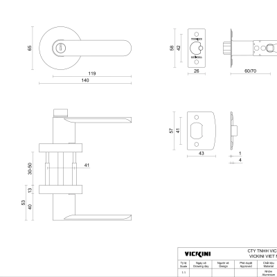 Khóa tròn gạc Vickini 31688.001 OBP đen mờ