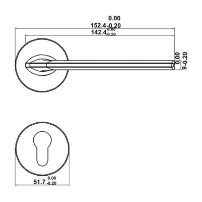 Bộ khóa tay nắm gạt DIY Hafele 499.63.600 Niken mờ