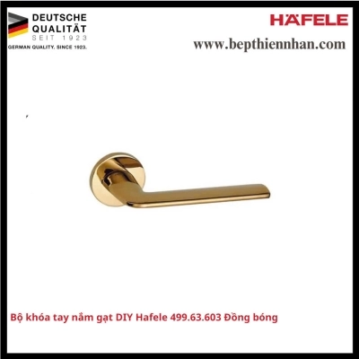 Bộ khóa tay nắm gạt DIY Hafele 499.63.603 Đồng bóng