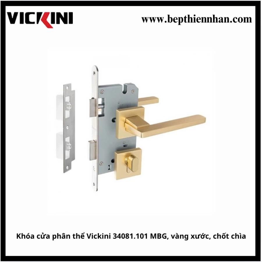 Khóa cửa phân thể Vickini 34081.101 MBG, vàng xước, chốt chìa