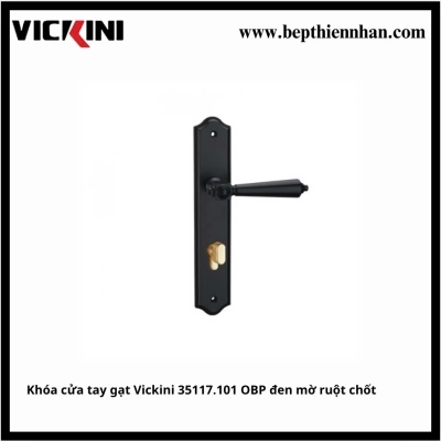 Khóa cửa tay gạt Vickini 35117.101 OBP đen mờ ruột chốt