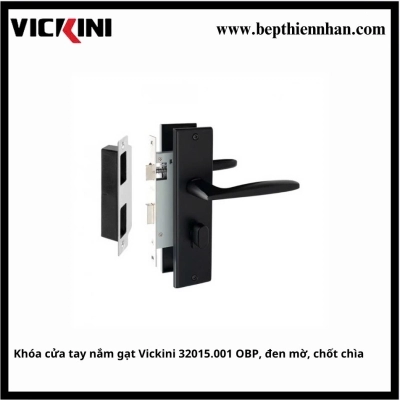 Khóa cửa tay nắm gạt Vickini 32015.001 OBP, đen mờ, chốt chìa