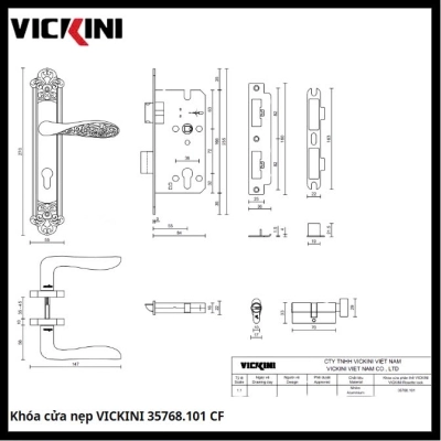 Khóa cửa nẹp VICKINI 35768.101 CF