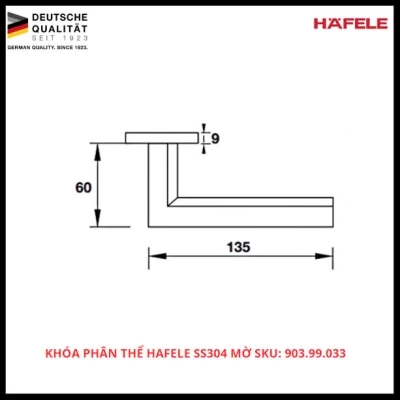 Khóa Phân Thể Hafele SS304 Mờ SKU: 903.99.033