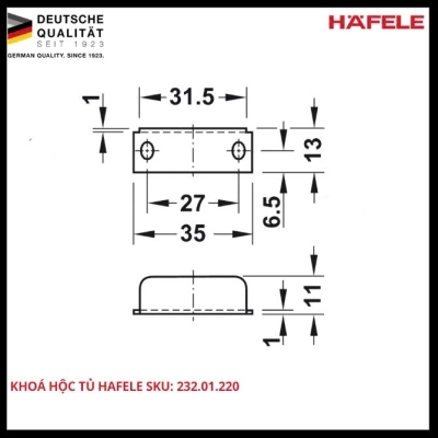 Khóa Hộc Tủ HAFELE SKU: 232.01.220