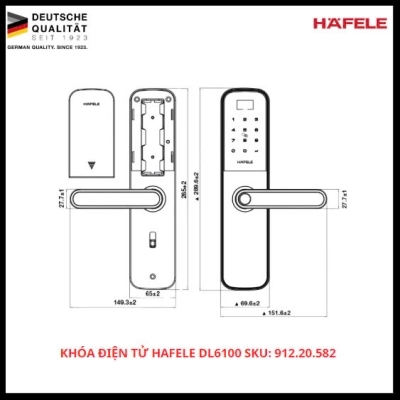 Khóa Điện Tử Hafele DL6100 SKU: 912.20.582
