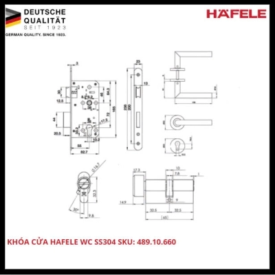 Khóa Cửa Hafele WC SS304 SKU: 489.10.660