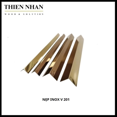 Nẹp Inox 201 V15 - Vàng Gương