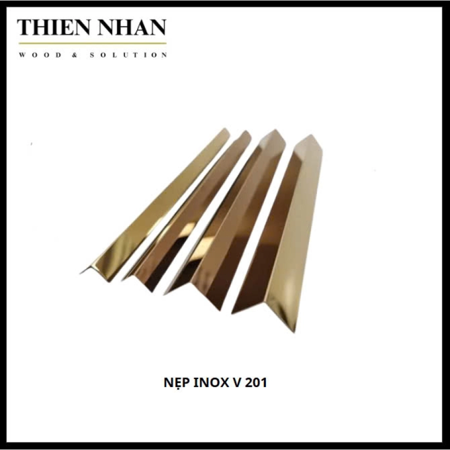 Nẹp Inox 201 V15 - Vàng Gương