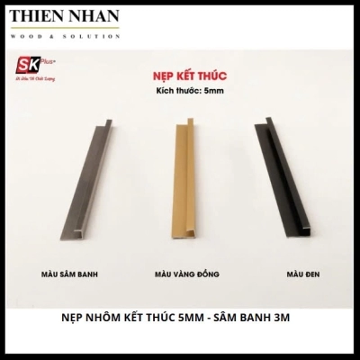 Nẹp Nhôm Kết Thúc 5mm - Sâm Banh 3m