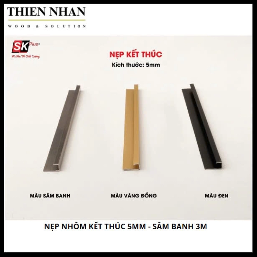 Nẹp Nhôm Kết Thúc 5mm - Sâm Banh 3m