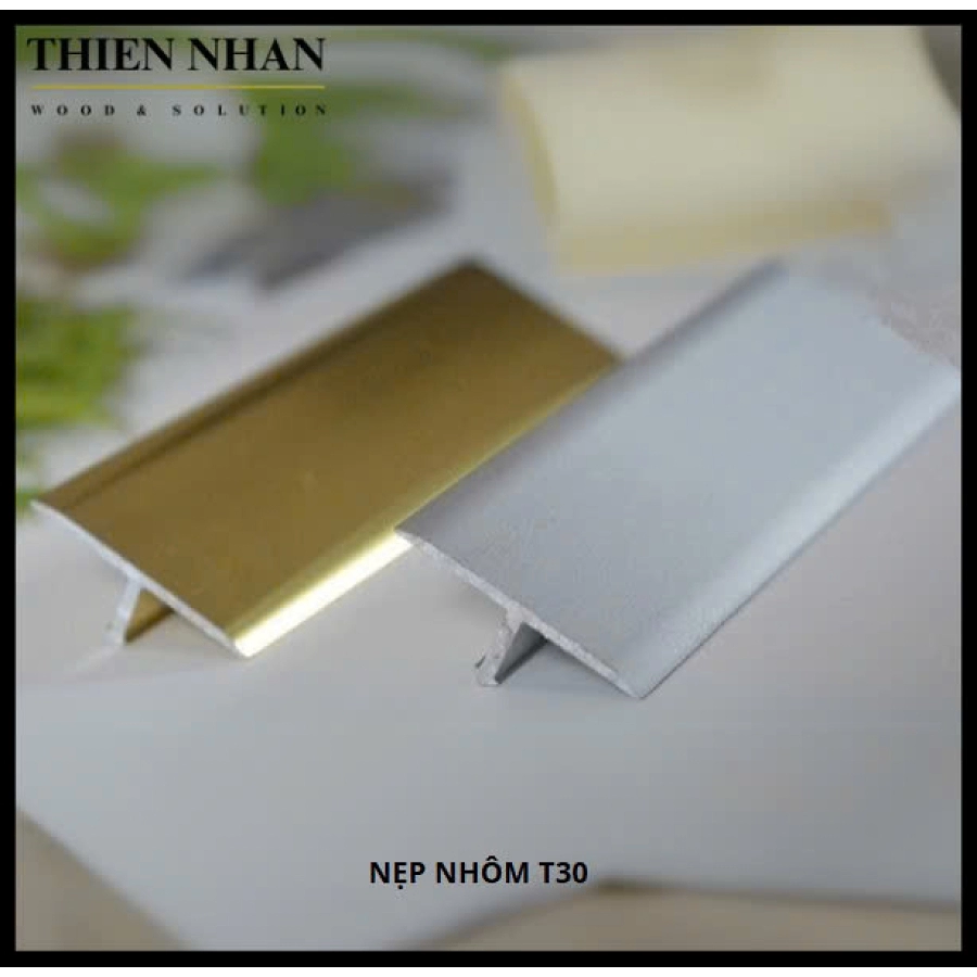 Nẹp Nhôm T30 - Vàng Bóng 2.7m