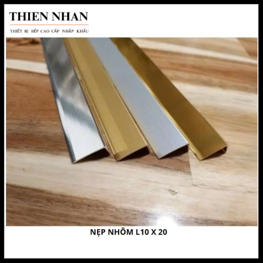 Nẹp Nhôm L10*20 - Vàng Bóng 2.7m