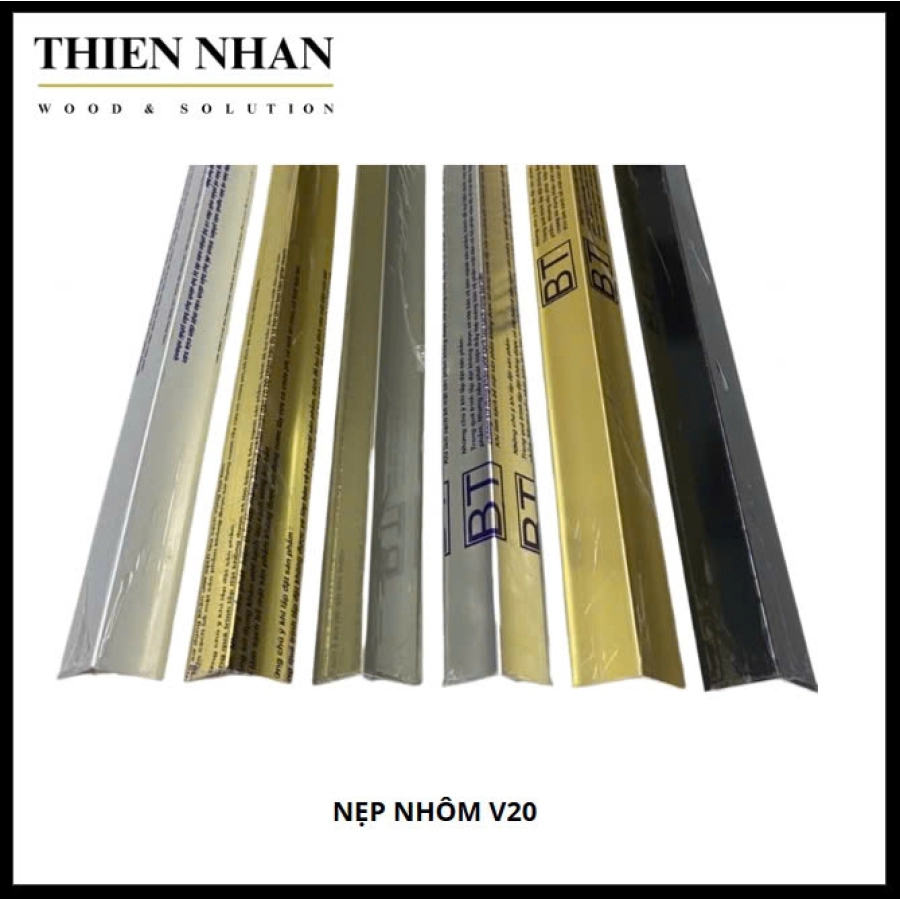 Nẹp Nhôm V20 - Đen Mờ 2.7m