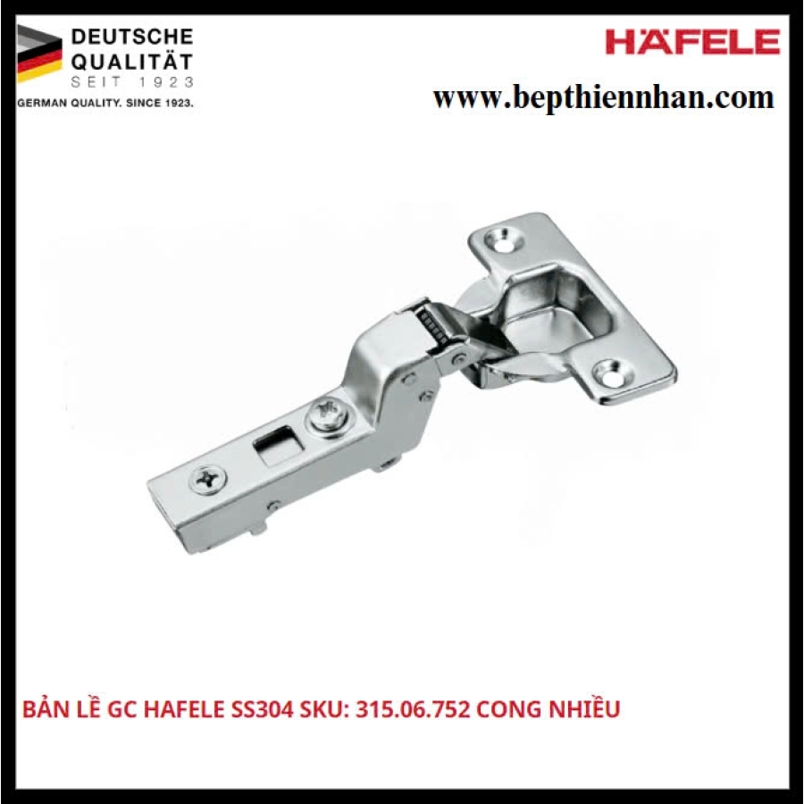 Bản lề gc Hafele ss304 315.06.752 - cong nhiều