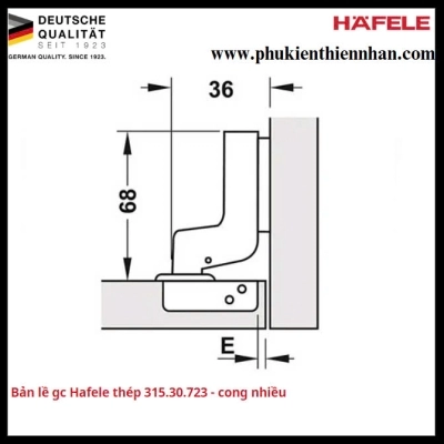 Bản Lề GC Hafele Thép 315.30.723 - Lọt Lòng