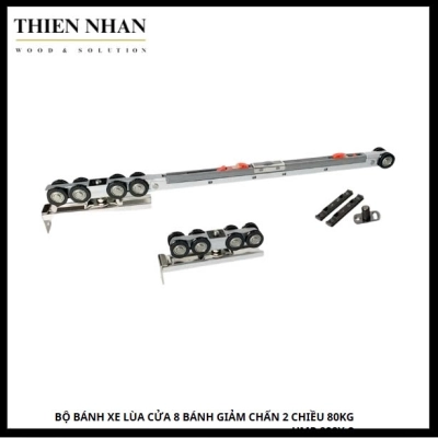 Bộ Bánh Xe Lùa Cửa 8 Bánh Giảm Chấn 2 Chiều 80KG HMR 828Y-2