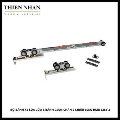 Bộ Bánh Xe Lùa Cửa 8 Bánh Giảm Chấn 2 Chiều 80KG HMR 828Y-2