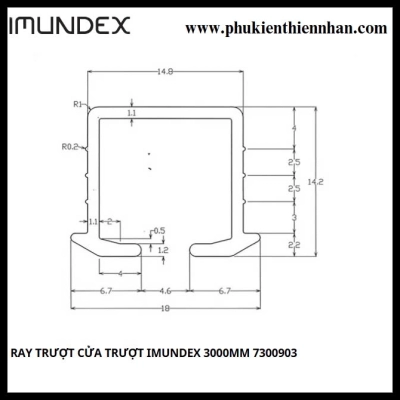 Ray Cửa Trượt 2 Cánh Lắp Âm SKU 7300903