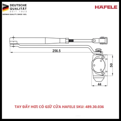 Tay Đẩy Hơi Có Giữ Cửa Hafele SKU: 489.30.036