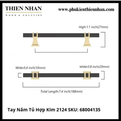 Tay Nắm Tủ Hợp Kim 2124 SKU: 68004135