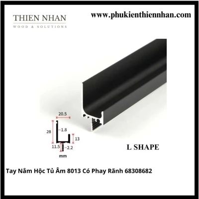 Tay Nắm Hộc Tủ Âm Có Phay Rãnh 68308682 - Đen