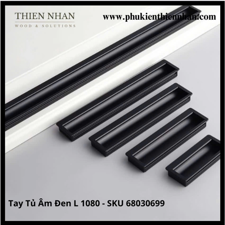 Tay  Nắm Tủ Âm Đen L 1080 - SKU 68030699