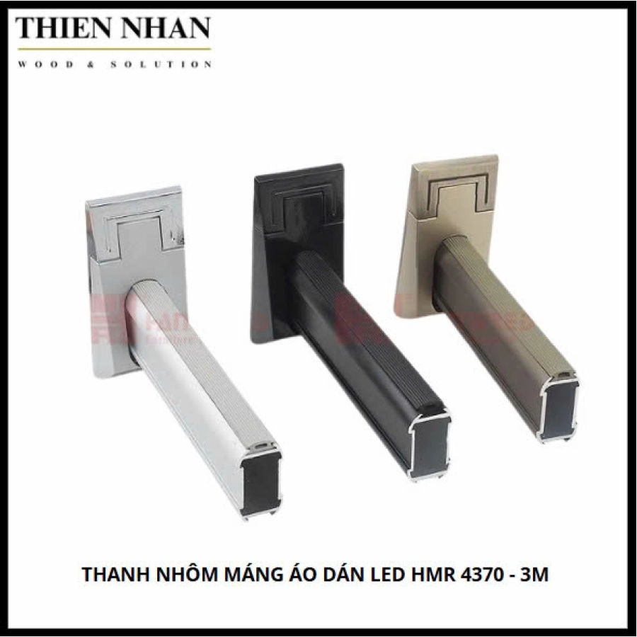 Thanh Nhôm Máng Áo Dán Led HMR 4370 - 3M Đen
