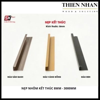 Nẹp Nhôm Kết Thúc 8mm - Sâm Banh 3000mm