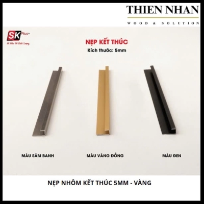 Nẹp Nhôm Kết Thúc 5mm - Vàng