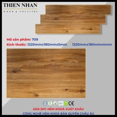 05mm Sàn Nhựa TA709 KT: 180*1220mm + Đế Cao Su 01mm 2.196m2/Thùng