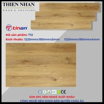 05mm Sàn Nhựa TA712 KT: 180*1220mm + Đế Cao Su 01mm 2.196m2/Thùng
